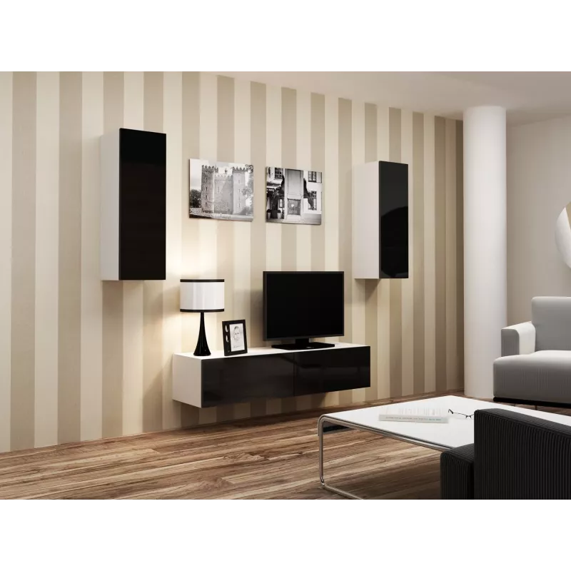 Cama Spintelė VIGO 90 uždara 90/35/32 baltas/juodas blizgus