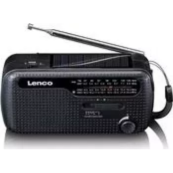 Nešiojamas garsiakalbis Lenco MCR-113BK Solar juodas su Bluetooth ir FM radiju