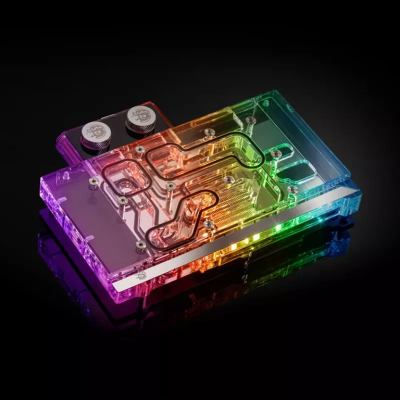 Vandens blokas BitsPower Classic VGA BP-VG3070FE — 125×171.4×28.4 mm, 3 kontaktų RGB, juodas/sidabrinis/permatomas