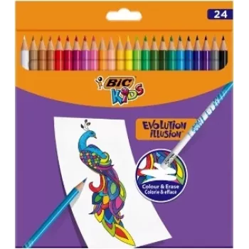 BIC Kids Evolution Illusion trinami pieštukiniai pieštukai 24 spalvos