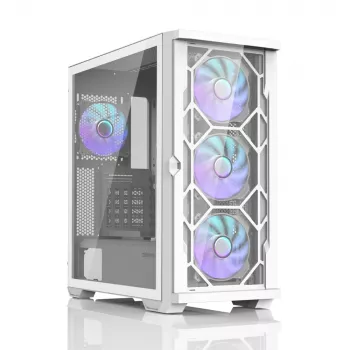 Korpusas Zalman Z10 DUO ATX baltas su ZM-IF120 x4 ARGB ventiliatoriais