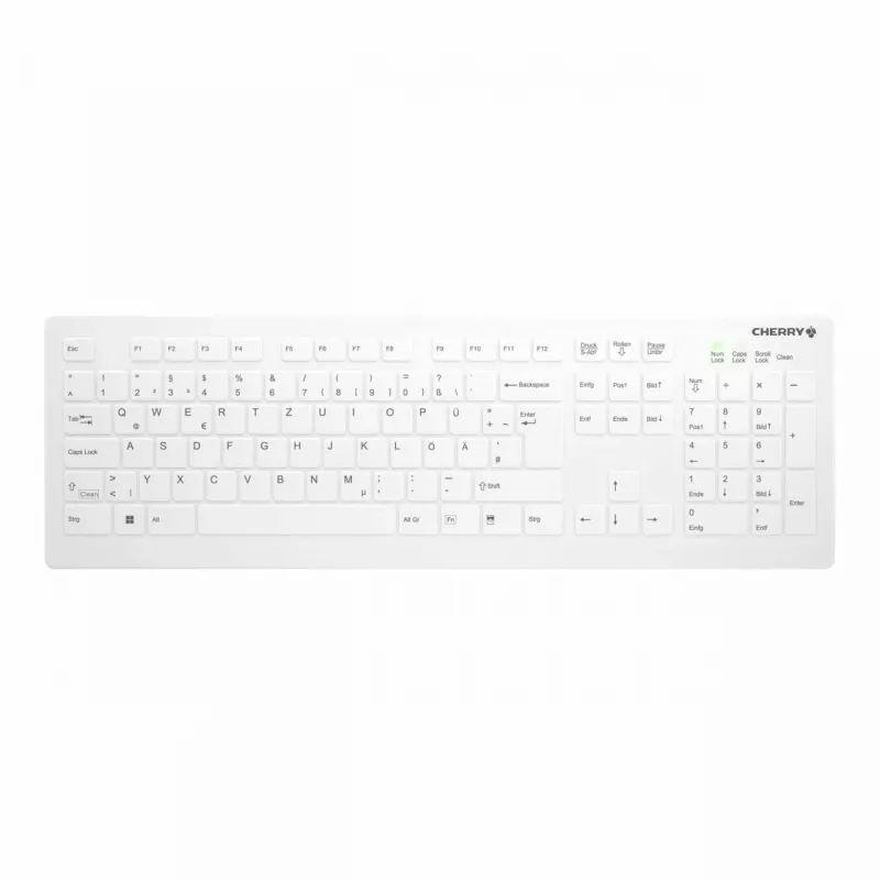 Contour Design Active Key Contour QuickClean Medicininė klaviatūra IP68 Pilno dydžio Belaidė Balta Vokiškas išdėstymas DE C8112