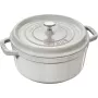 Ketaus puodas apvalus Staub 1,7 l White Truffle, emaliuotas kotletas viryklei ir orkaitei
