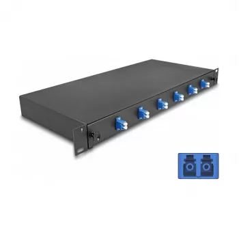 Skaidulinės optikos sujungimo dėžė DeLOCK 66997 Juoda Metalinė 482x220 mm