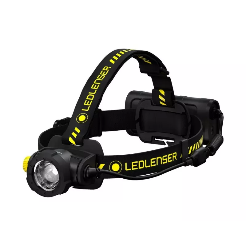 Priekinė lemputė su galvos juostele Led Lenser H15R Work juoda/geltona