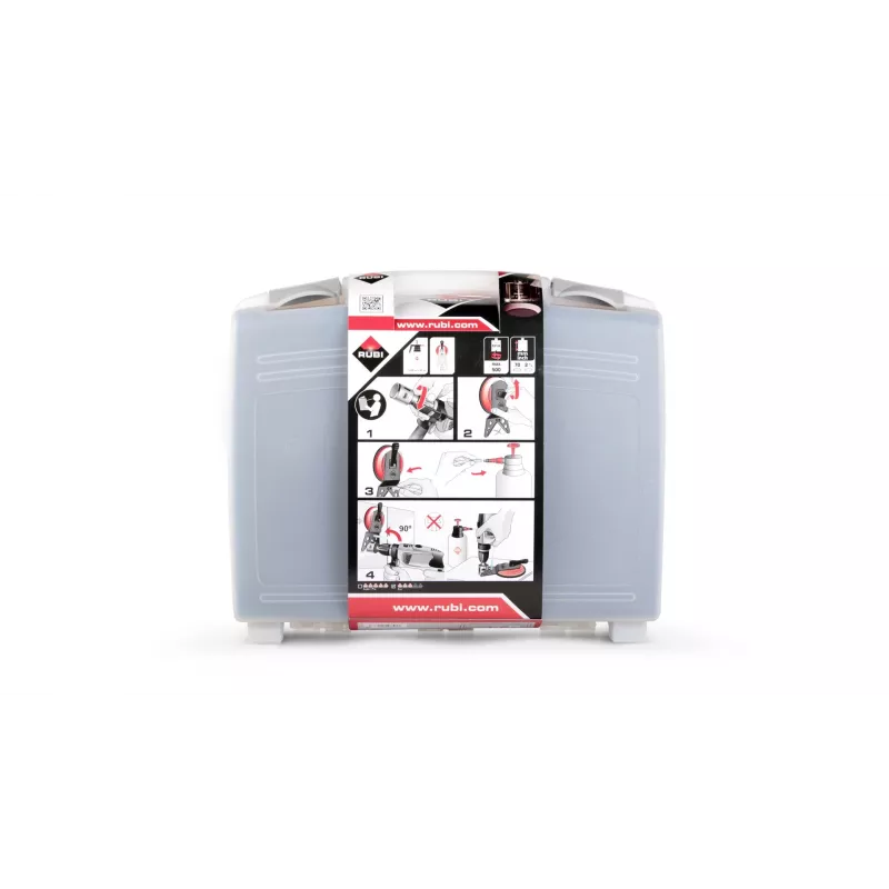 Gręžtų rinkinys RUBI Easy Gres Plus Kit — 7 vnt deimantiniai gręžtai, 27 mm ilgio, porcelianui, su laikymo dėklu