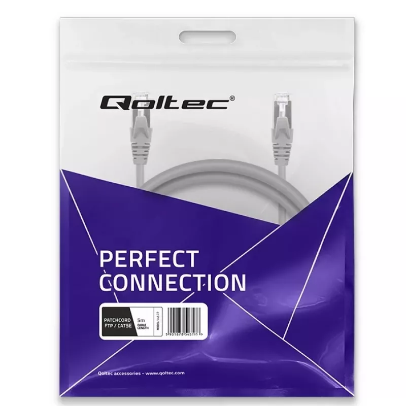 Patchcord laidas QOLTEC 54529 2xRJ45 CAT5e 5m Juodas