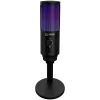 LORGAR SMP40, RGB mikrofonas su išoriniu nutildymo mygtuku ir metaliniu stovu, Juoda