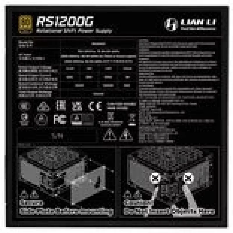Maitinimo blokas Lian Li RS1200G 1200 W 20+4 pin ATX 80 PLUS Gold Juodas