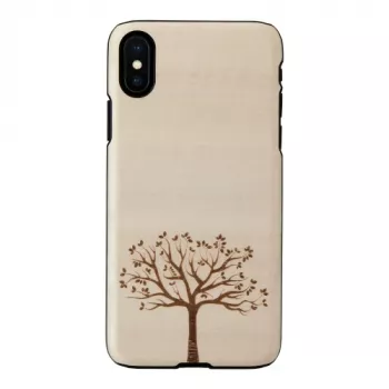 Apsauginis dėklas iPhone X/XS su obuolių medžio elementais, juodas