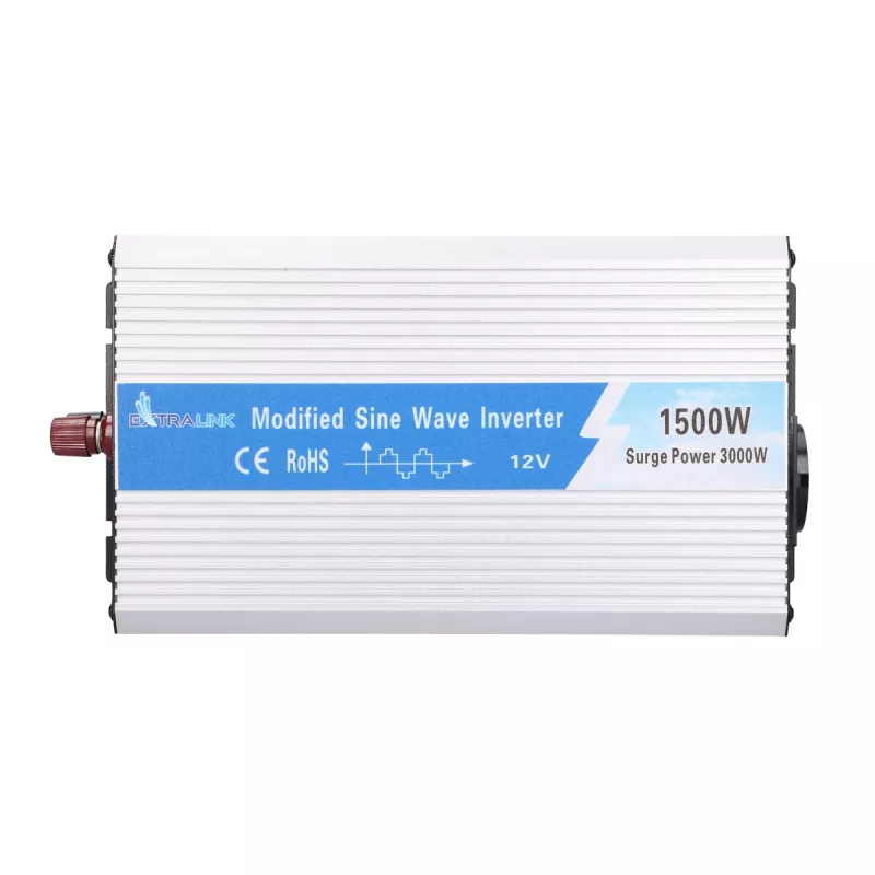 Extralink įtampos keitiklis 12V - 230V, 1500W, modifikuotas sinusas OPIM-1500W