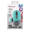 Defender Feam MM-296 52294 belaidė optinė pelė, tylus spragtelėjimas, 1600 DPI, USB, mėtinės spalvos