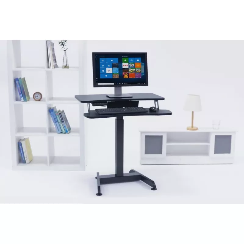 Maclean MC-835 nešiojamas stalas su elektriniu aukščio reguliavimu 72-122 cm, max. 37 kg, valdymo pultas, sėdėjimo-stovėjimo darbo vieta