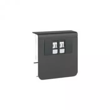 Hager Tehalit SL Device Carrier SL20080, duomenų lizdas Cat.6, 2-jų prievadų, grafito juoda, RAL 9011, 2-jų prievadų RJ45, Cat.6, UAE WE (8/8), medžiaga: PC/ABS be halogenų (SL200809079011)