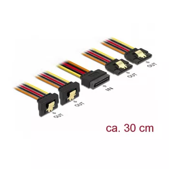 Vidinis maitinimo kabelis DeLOCK 60151 0,3 m 4 x SATA 15-pin