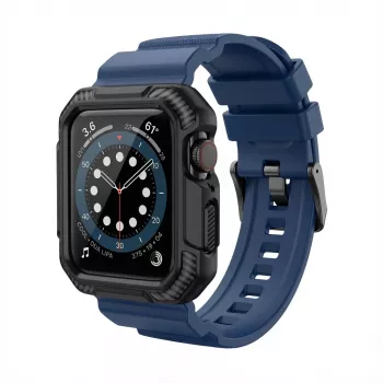 Apkaba GUAN Premium Pro, Apple Watch 40mm 41mm 38mm 42mm, mėlyna/juoda – pakaitinis dirželis