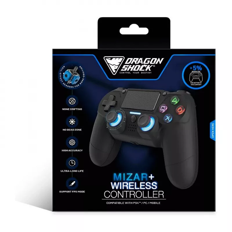 Belaidis valdiklis Dragonshock Mizar+ Wireless juodas PS4/PC