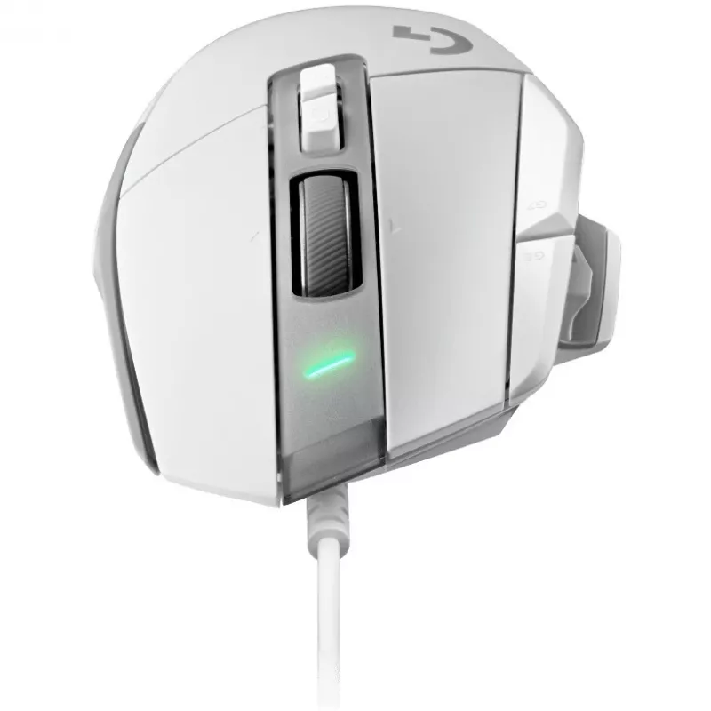 Žaidimų pelės rinkinys Logitech G G502 X su G240 kietu pelės kilimėliu – dešinei rankai, optinė 25600 DPI, USB Type-A, 13 mygtukų, balta