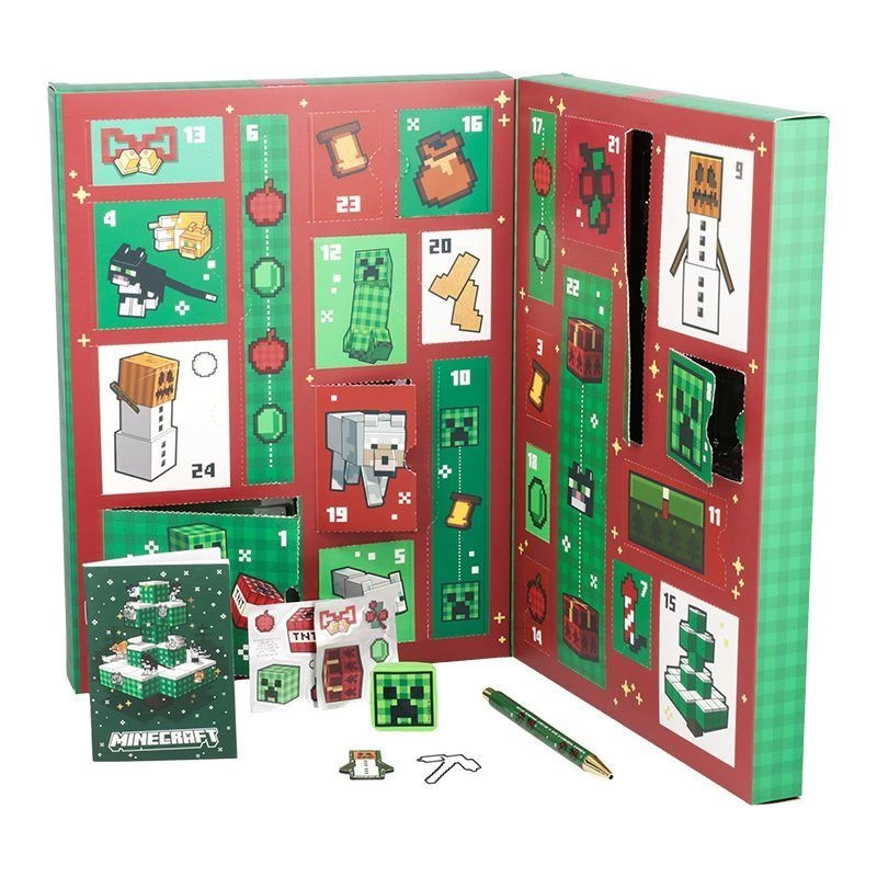 Adventinis kalendorius Paladone Minecraft Stationery 24 dienos – raštinės reikmenų rinkinys su 24 staigmenomis