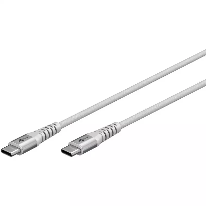 Super-soft USB 2.0 pintas laidas, USB-C kištukas > USB-C kištukas (baltas, 3 metrai)