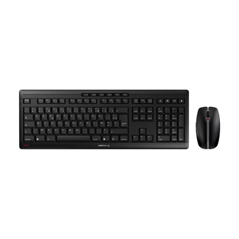 CHERRY Stream Desktop belaidis klaviatūros ir pelės rinkinys, RF Wireless, AZERTY prancūziškas, juodas