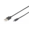 USB 2.0 jungiamasis laidas Digitus [1x USB 2.0 A kištukas - 1x USB 2.0 Micro-B kištukas] 1,80 m juodas (AK-300127-018-S)