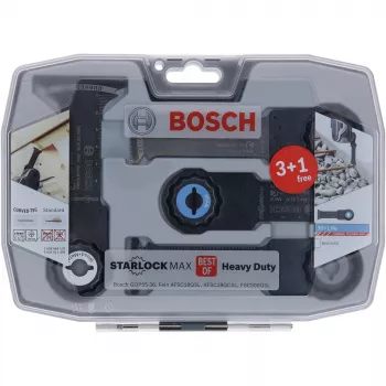Bosch Starlock Best of Heavy Duty rinkinys, 4 vnt., peilių rinkinys, metalas, mediena, juoda, dėžutė