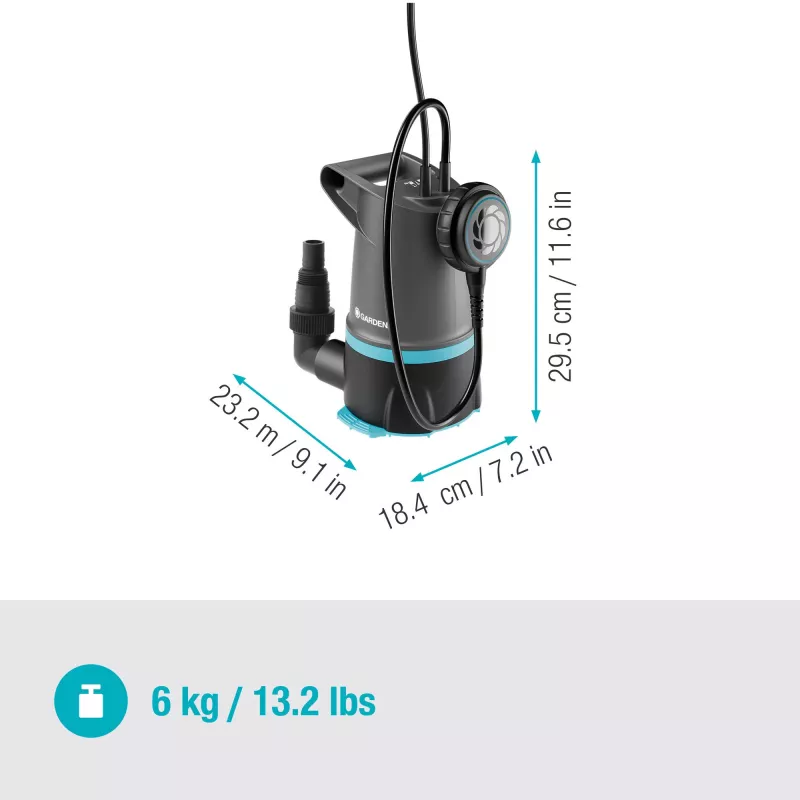 Povandeninis siurblys GARDENA 09018-47 — 550 W variklis vandens šalinimui ir perpumpavimui