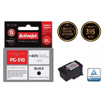 Kasetė ActiveJet AC-510R juoda – suderinama su Canon, pigmentinis rašalas 12 ml, didelės išeigos (XL), vienetinis pakavimas