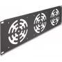 Delock 66747 19 colių serverio spintos ventiliatorių plokštė trims 120 mm ventiliatoriams, 3U, metalinė, tamsiai pilka