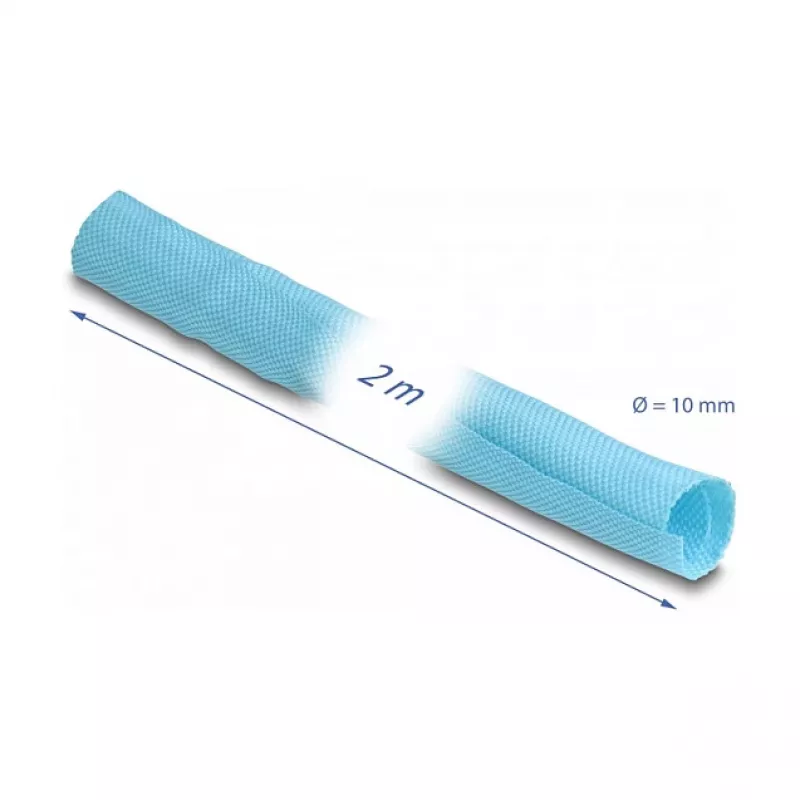 DeLOCK Woven Sleeve savaime užsifiksuojanti karščiui atspari 2 m x 10 mm mėlyna