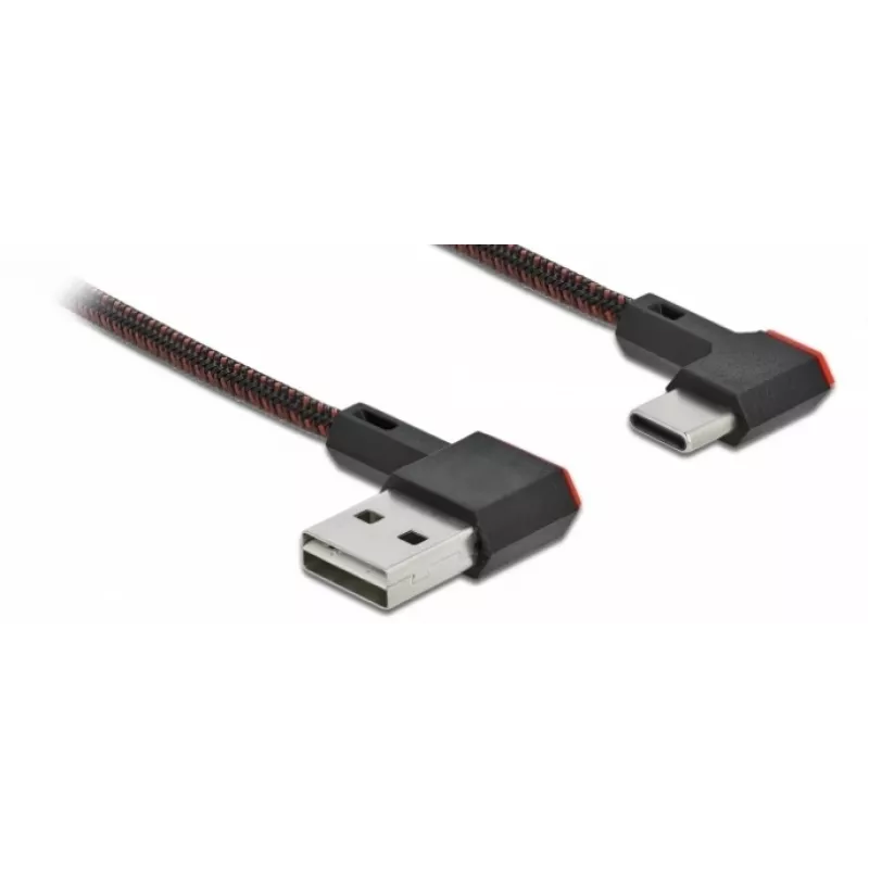 USB kabelis DeLOCK EASY-USB 2.0 Type-A vyriškas į Type-C vyrišką 0,5 m juodas