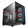Korpusas DeepCool CG530 4F Midi Tower Juodas — grūdintas stiklas, ATX/ITX/Micro ATX, 3x120mm ventiliatoriai, USB-C