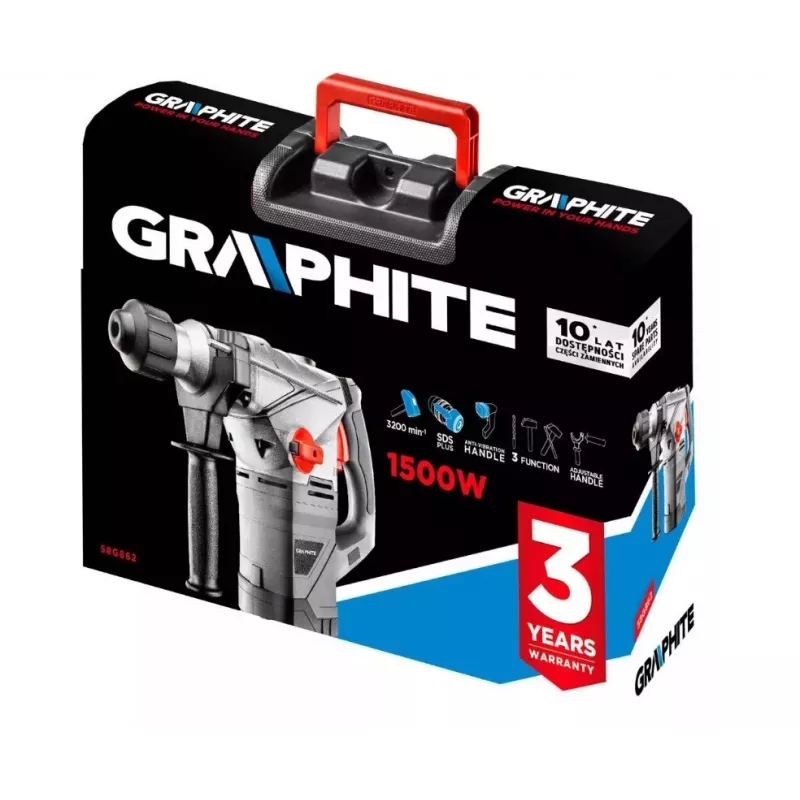 Grafitinis plaktukas Graphite 58G862 1500 W 750 aps./min SDS Plus