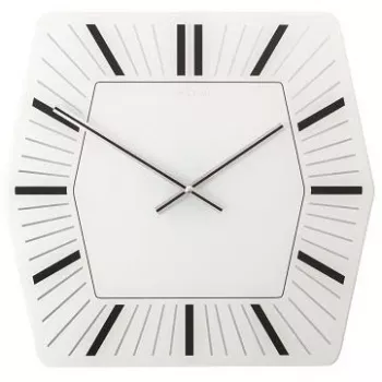 NeXtime 8128wi šešiakampis laikrodis, 43x43 cm, sieninis, baltas
