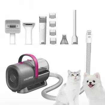 PETKIT DT5-EU kombinuotas siurblys ir plaukų kirpimo mašinėlė katėms ir šunims, juoda/violetinė