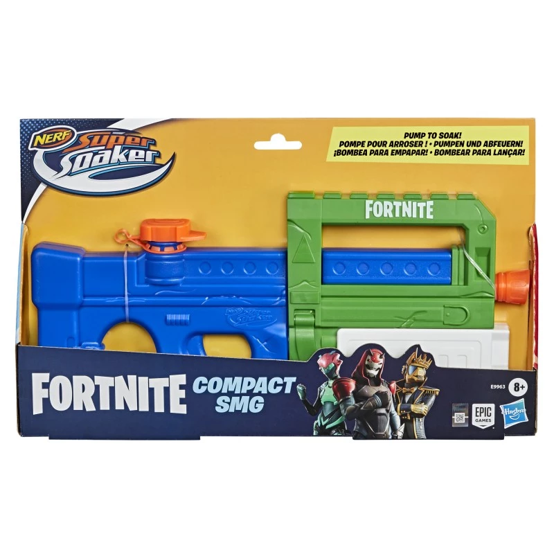 Vandens pistoletas NERF Super Soaker Fortnite Compact SMG 2023 modelis (žaislinis vandens šaudyklė)