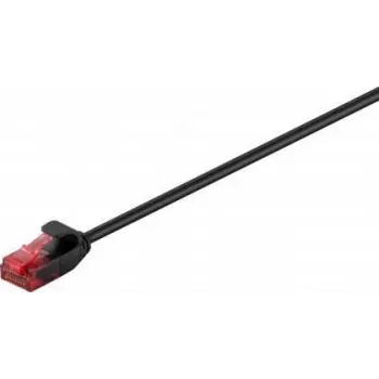 Wentronic Goobay CAT 6 Slim-Patch kabelis, U/UTP, juodas, 0,25 m – varinė gysla (71548)