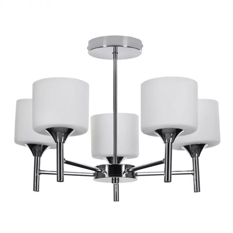 Klasikinis pakabinamas liustras Activejet MIRA Chrome 5xE27 svetainei