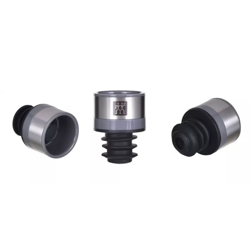 Vyno išsaugojimo siurblys ZWILLING FRESH & SAVE – siurblio galvutė vakuuminiams kamščiams, pilka, Ø 3 cm, aukštis 40 mm, komplekte 3 vnt.