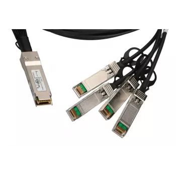 QSFP+ DAC kabelis Extralink 40Gbps į 4×10Gbps, 3 m, 30AWG, QSFP+ vyriškas–vyriškas