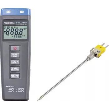 VOLTCRAFT K102 + TP 203 temperatūros matavimo prietaisas -200 iki +1370 °C K tipo zondas