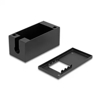 Paskirstymo dėžutė DELOCK Easy 45 modulių laikiklis ant stalo ar sienos, metalinė, juoda, 2x22,5x45 mm arba 1x45x45 mm