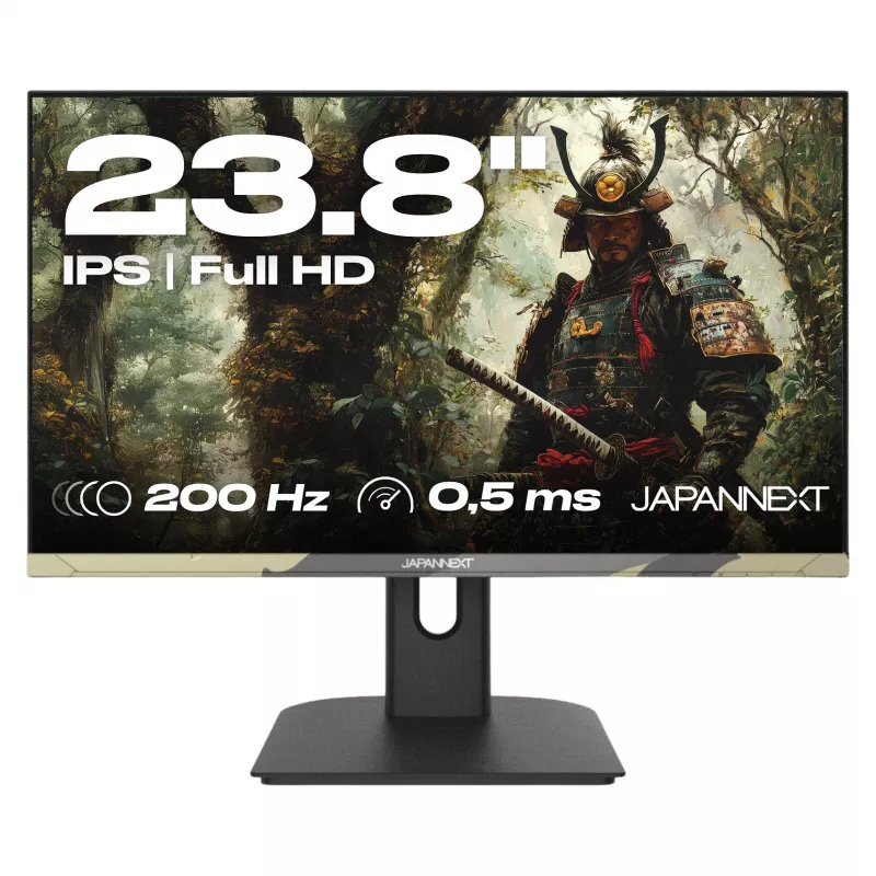 JAPANNEXT JN-IPS238FHD200F-HSP-CAMO monitorius 61 cm (24 col.) 1920 x 1080 pikselių Full HD LCD juodas