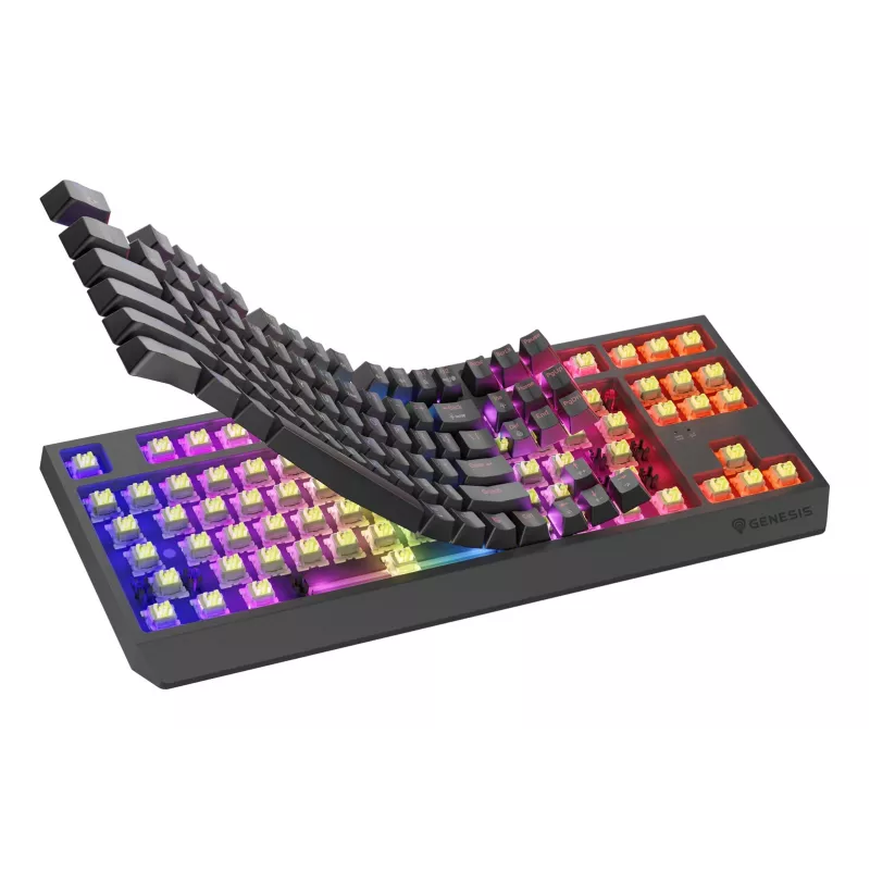 GENESIS Thor 230 TKL klaviatūra, Gaming, USB + RF belaidis + Bluetooth, QWERTY US English, juoda