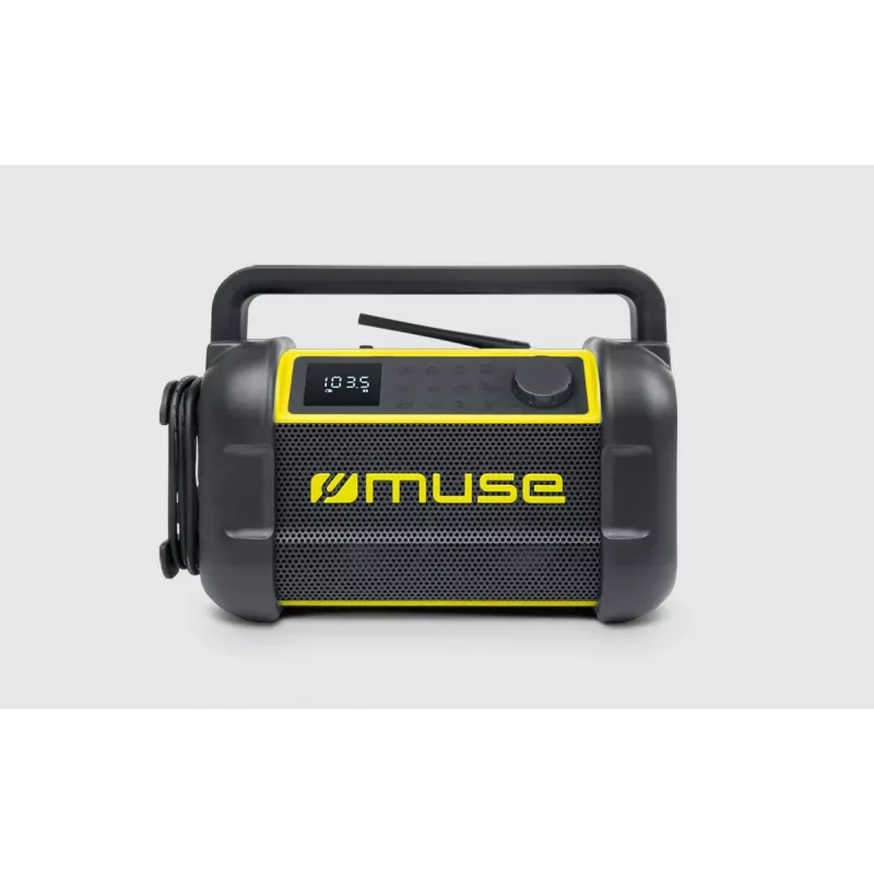 Nešiojamas radijo imtuvas Muse M-928 BTY su skaitmeniniu FM derintuvu, 20W, USB-C, juodai geltonas