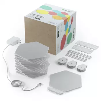 LED šešiakampis skydinis šviestuvas Nanoleaf NL42-6002HX-15PK, RGB, 15 vnt. rinkinys, AC maitinimas
