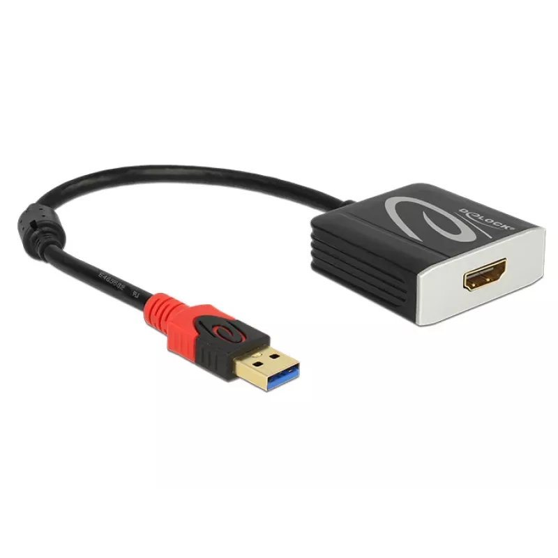 Vaizdo kabelio adapteris DeLOCK 62736 USB Type-A į HDMI 0,2 m Juodas