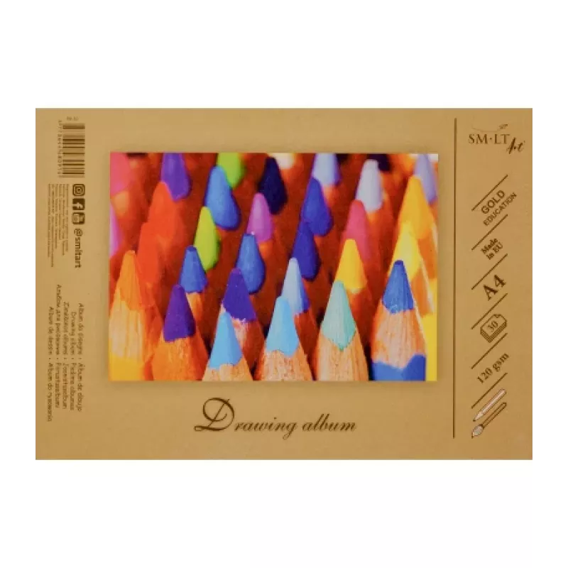 Piešimo sąsiuvinis SMLT, A4, 120 g, klijuotas (30 lapų) 0708-209