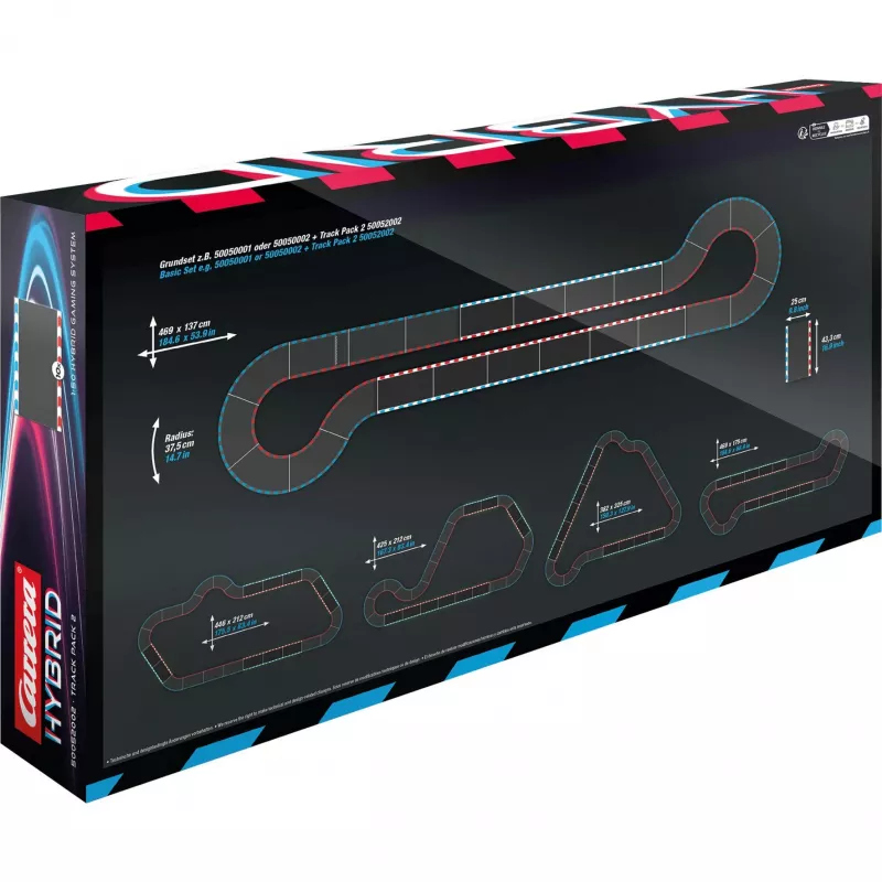 CARRERA Hybrid Track Pack 2 plėtinys / automobilio rinkinys – papildomi bėgiai ir lenktyninis automobilis